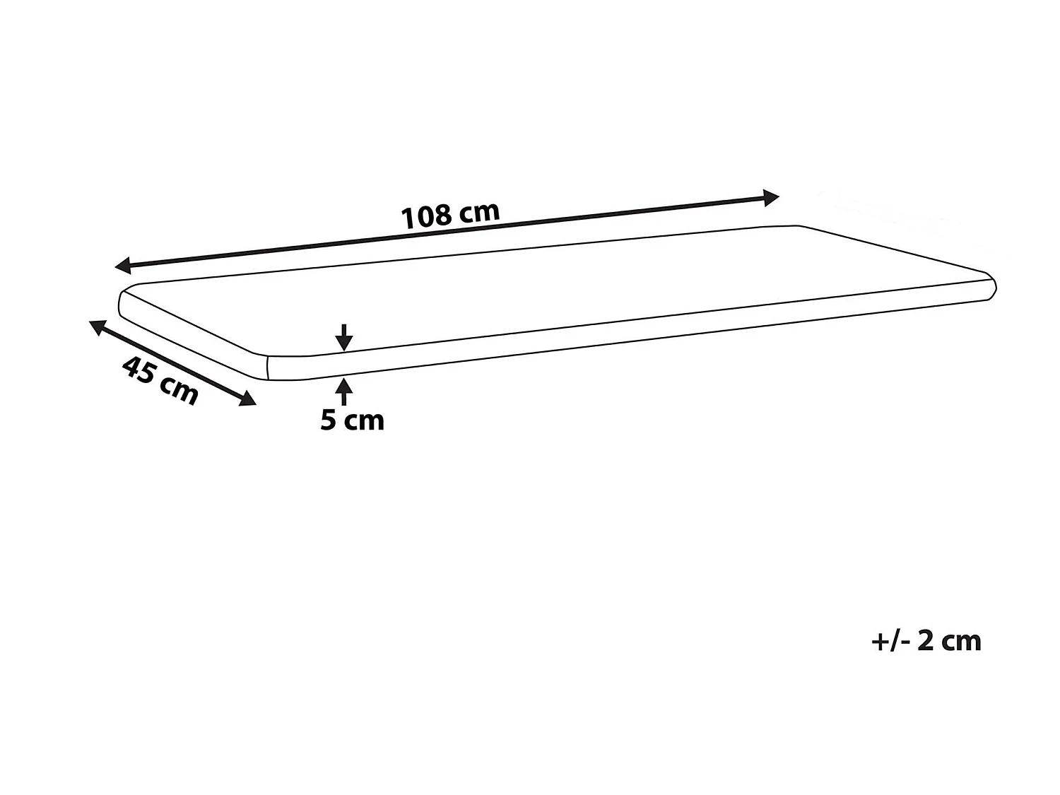 Poduszka na ławkę ogrodową SOVANA 108 x 45 cm Szary