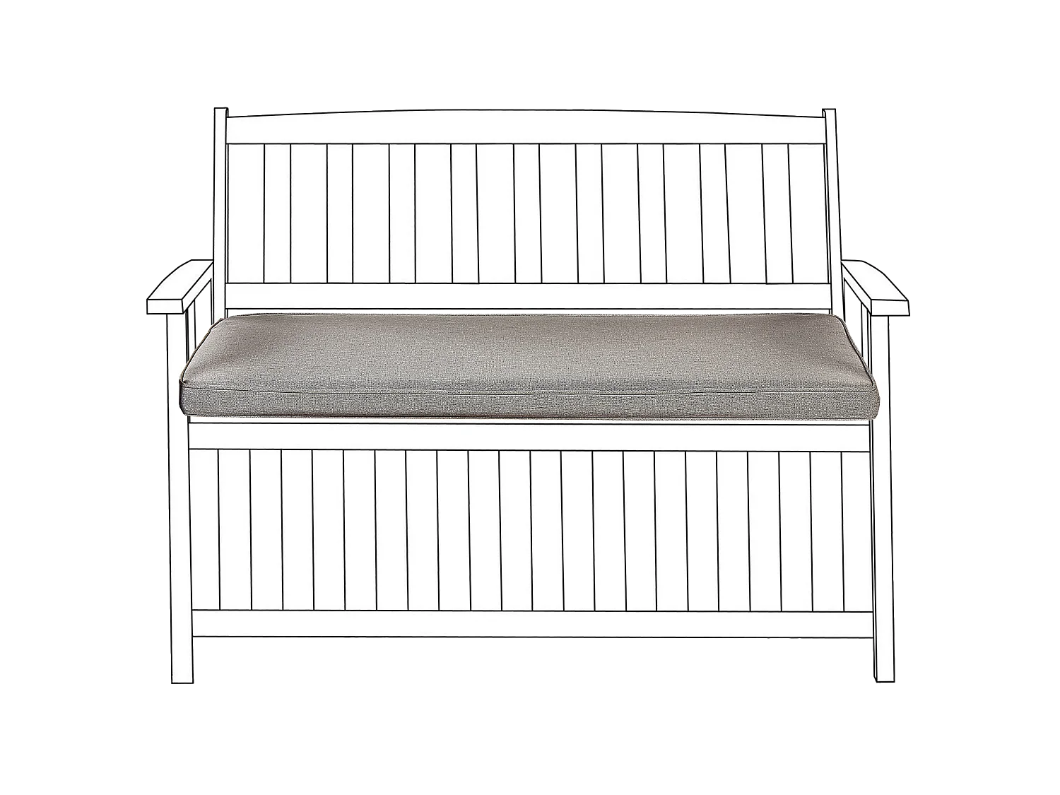 Zitkussen voor bank SOVANA 108 x 45 cm Grijs