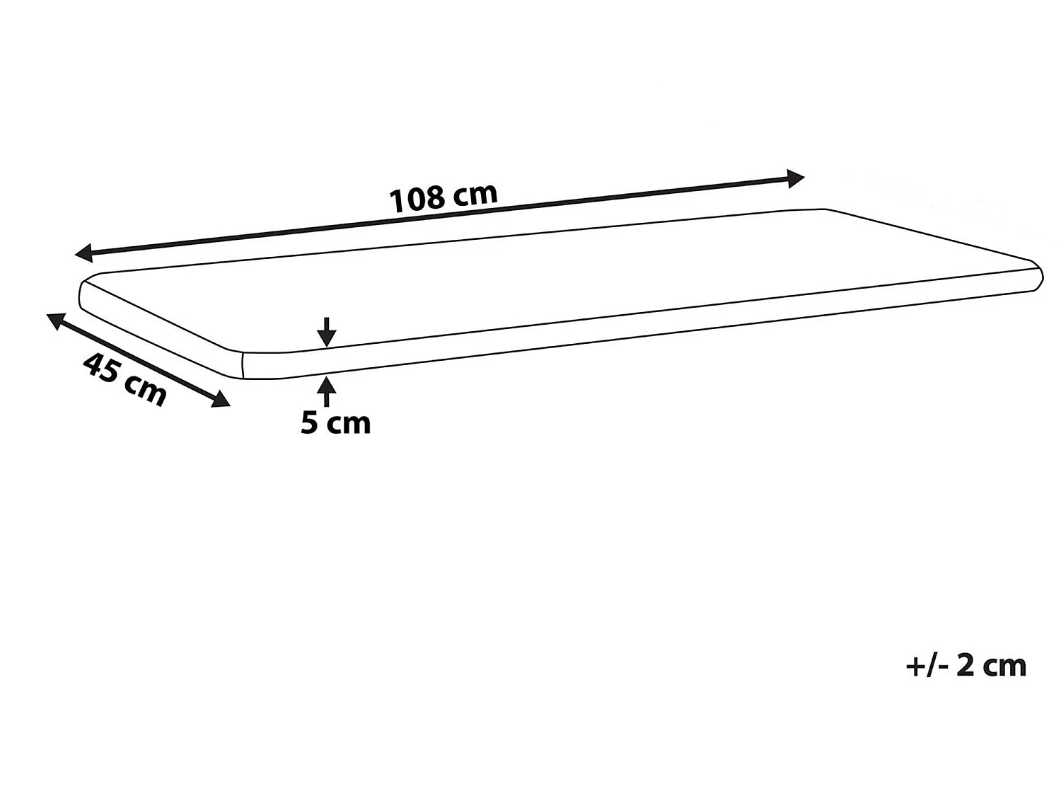 Zitkussen voor bank SOVANA 108 x 45 cm Grijs