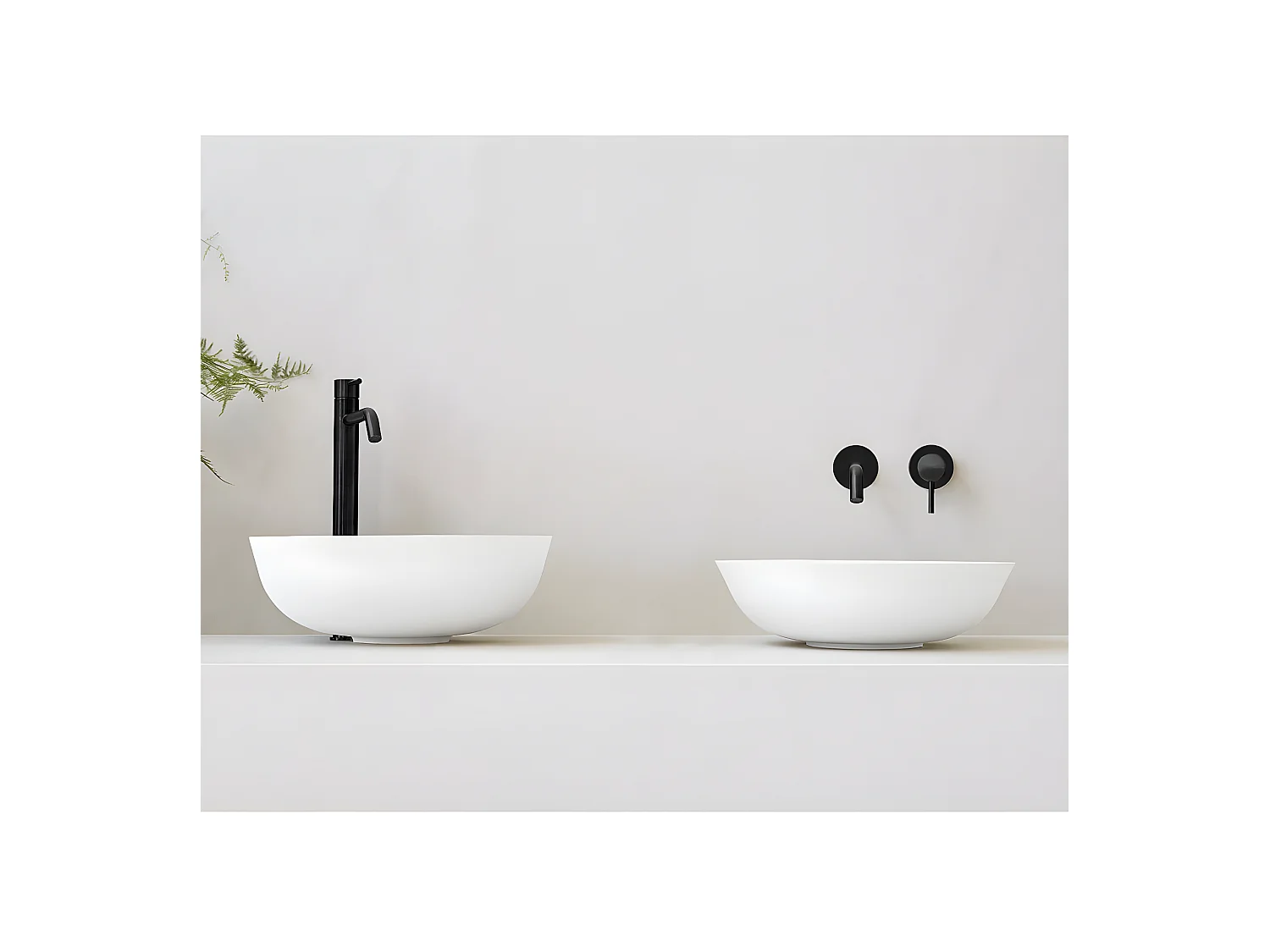 Lavabo redondo para encimera en piedra sintética BOL