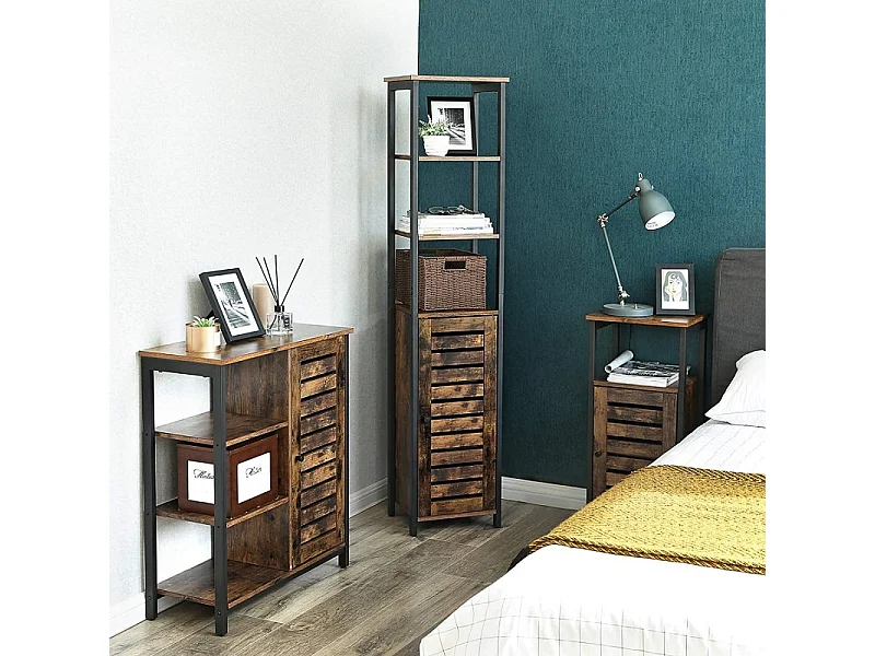 Colonne de salle de bain 1 porte 3 niveaux - Naturel fonce