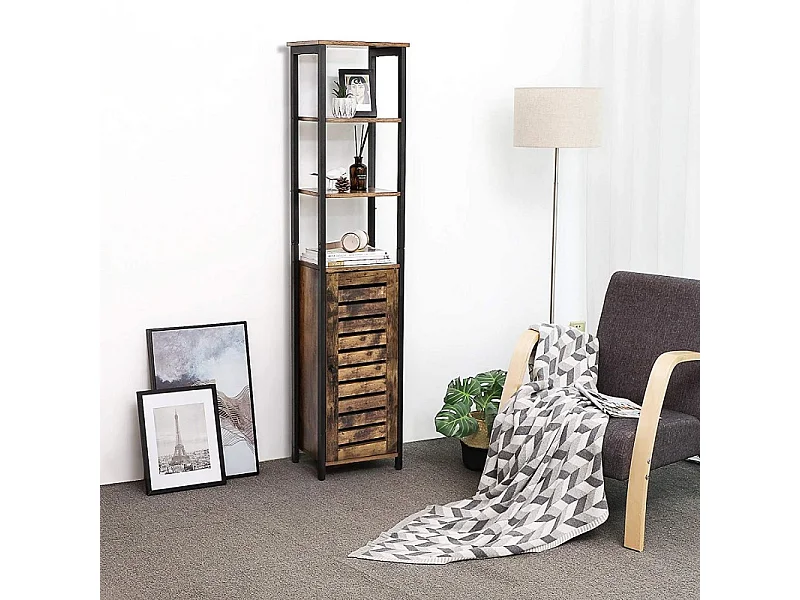 Colonne de salle de bain 1 porte 3 niveaux - Naturel fonce