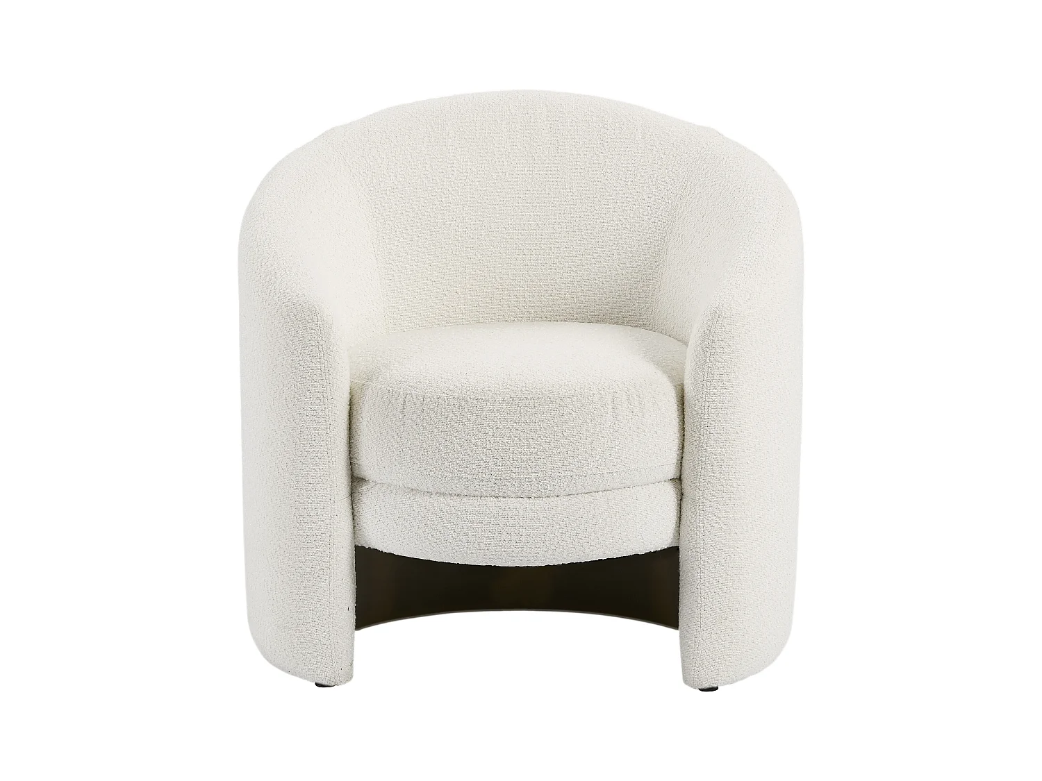 Poltrona arredondada tecido bouclé branco - RUOTO