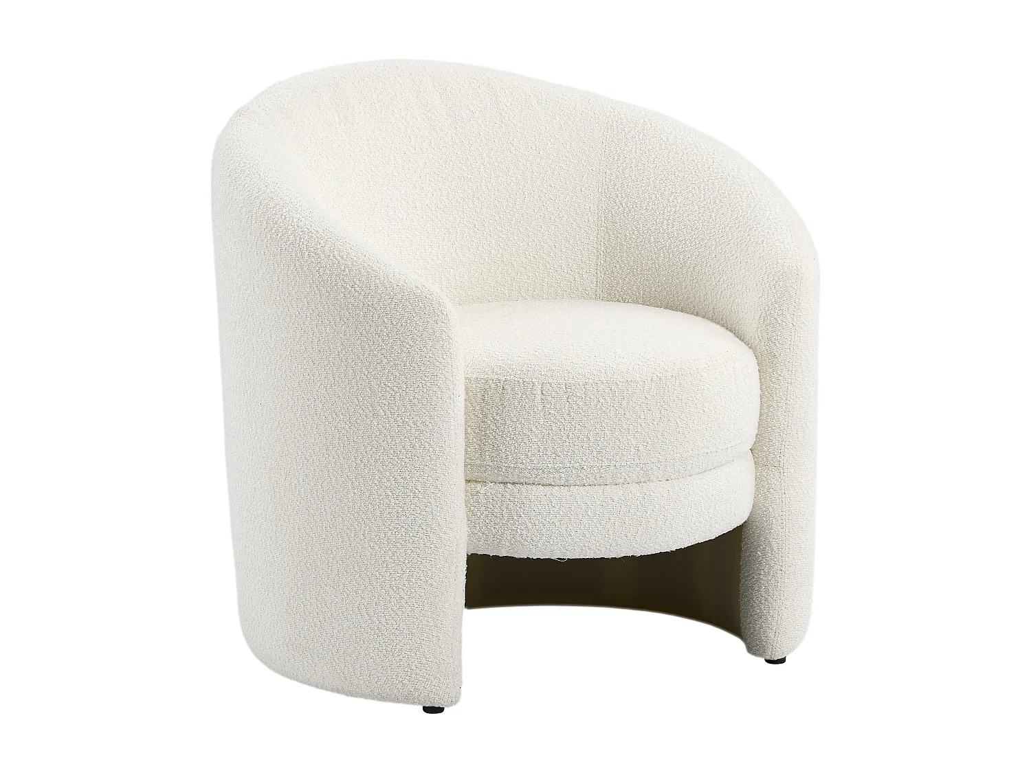 Sessel rund - Bouclé-Stoff - Weiß - RUOTO