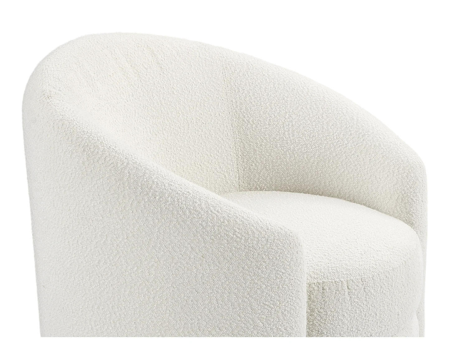 Sessel rund - Bouclé-Stoff - Weiß - RUOTO