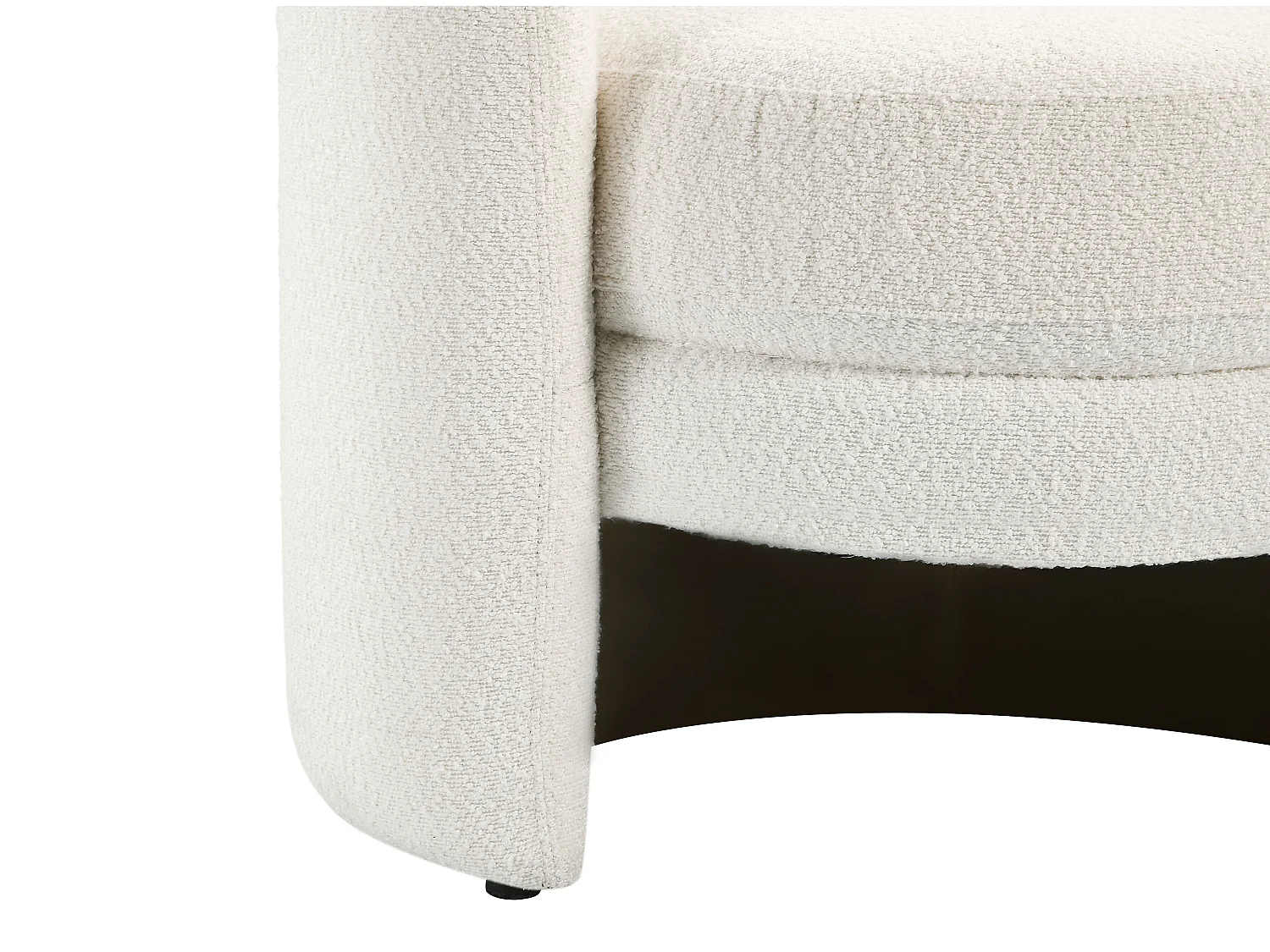 Sessel rund - Bouclé-Stoff - Weiß - RUOTO