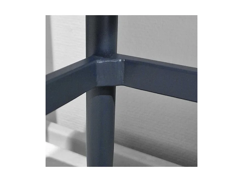 Lot de 2 tabourets de bar dossier simili et pieds métal gris - BROOK