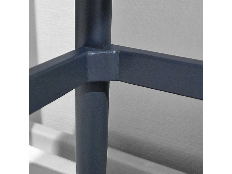 Lot de 2 tabourets de bar dossier simili et pieds métal gris - BROOK