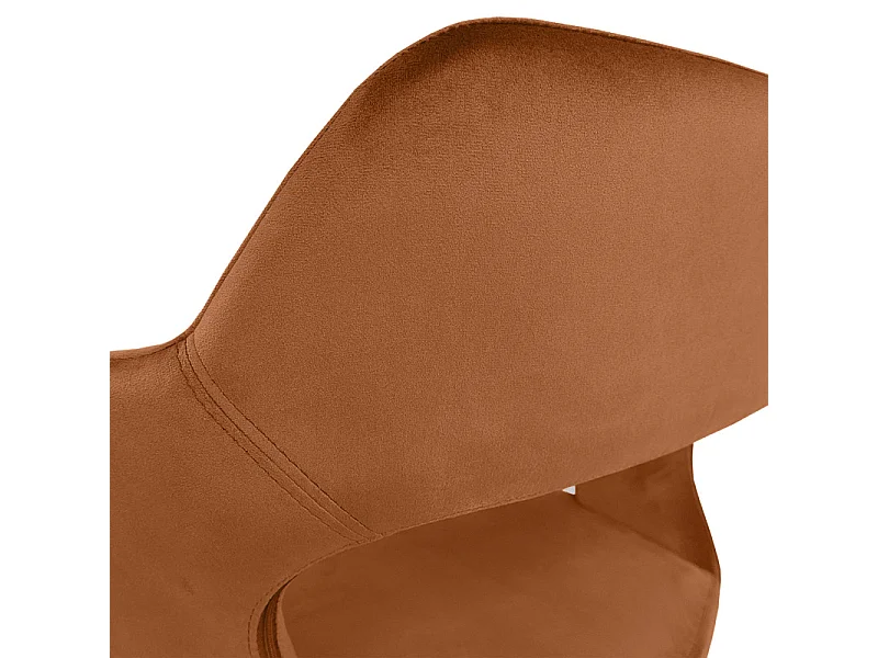 Lot de 2 chaises avec accoudoirs et pieds en velours orange - SWEET