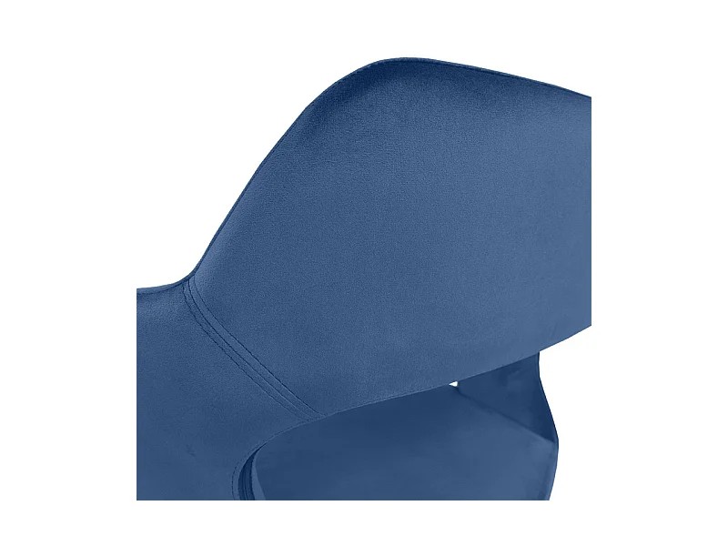 Lot 2 chaises en velours bleu avec accoudoirs et pieds velours - SWEET