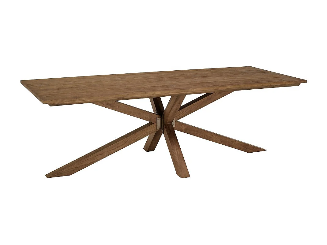 SIXTINE - Table à manger rectangulaire 240x100cm en bois teck recyclé