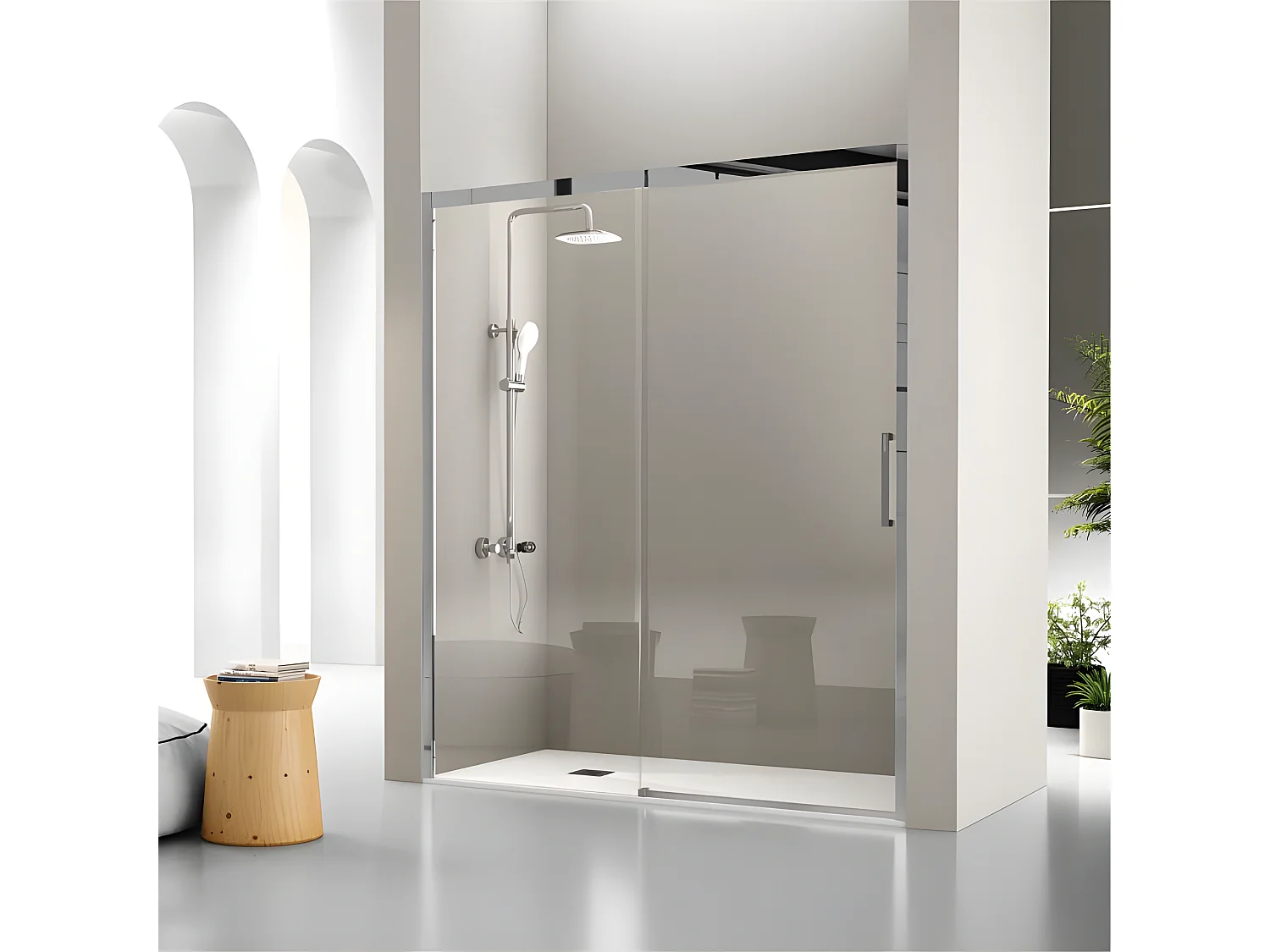 Frontal de ducha + Puerta Corredera 180 cm LUKA