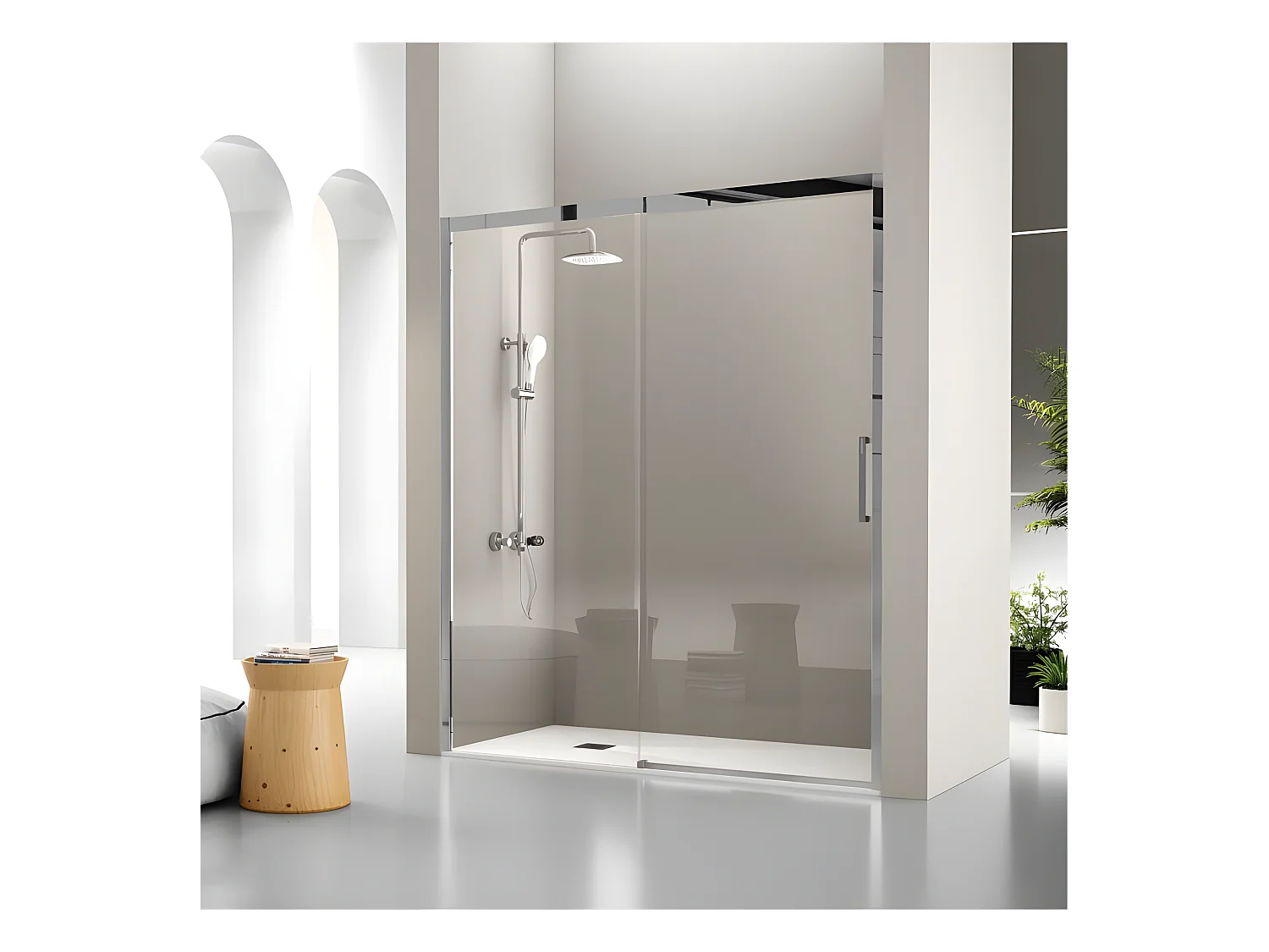 Frontal de ducha + Puerta Corredera 110 cm LUKA