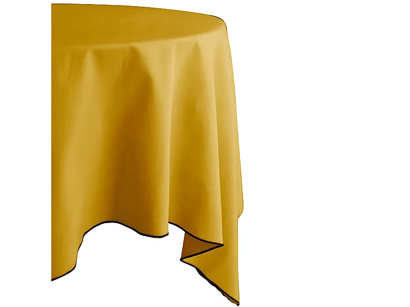 Nappe en coton teint lavé - CURRY - 160 x 250 cm