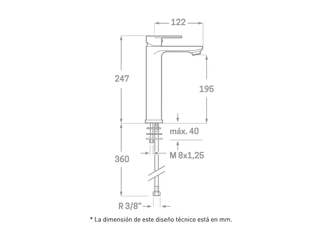Hohe Waschtischarmatur PORI mattschwarz