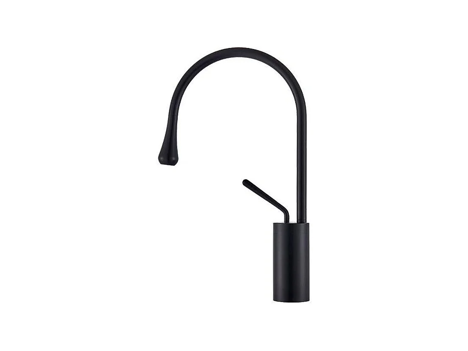 Grifo lavabo giratorio monomando CALGARY 38 negro mate