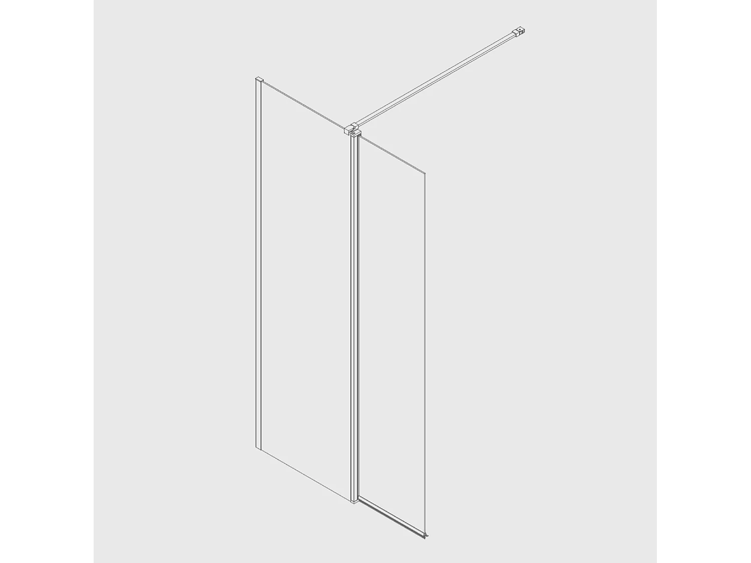 Panel fijo de ducha + Puerta abatible GIRO Cristal serigrafiado