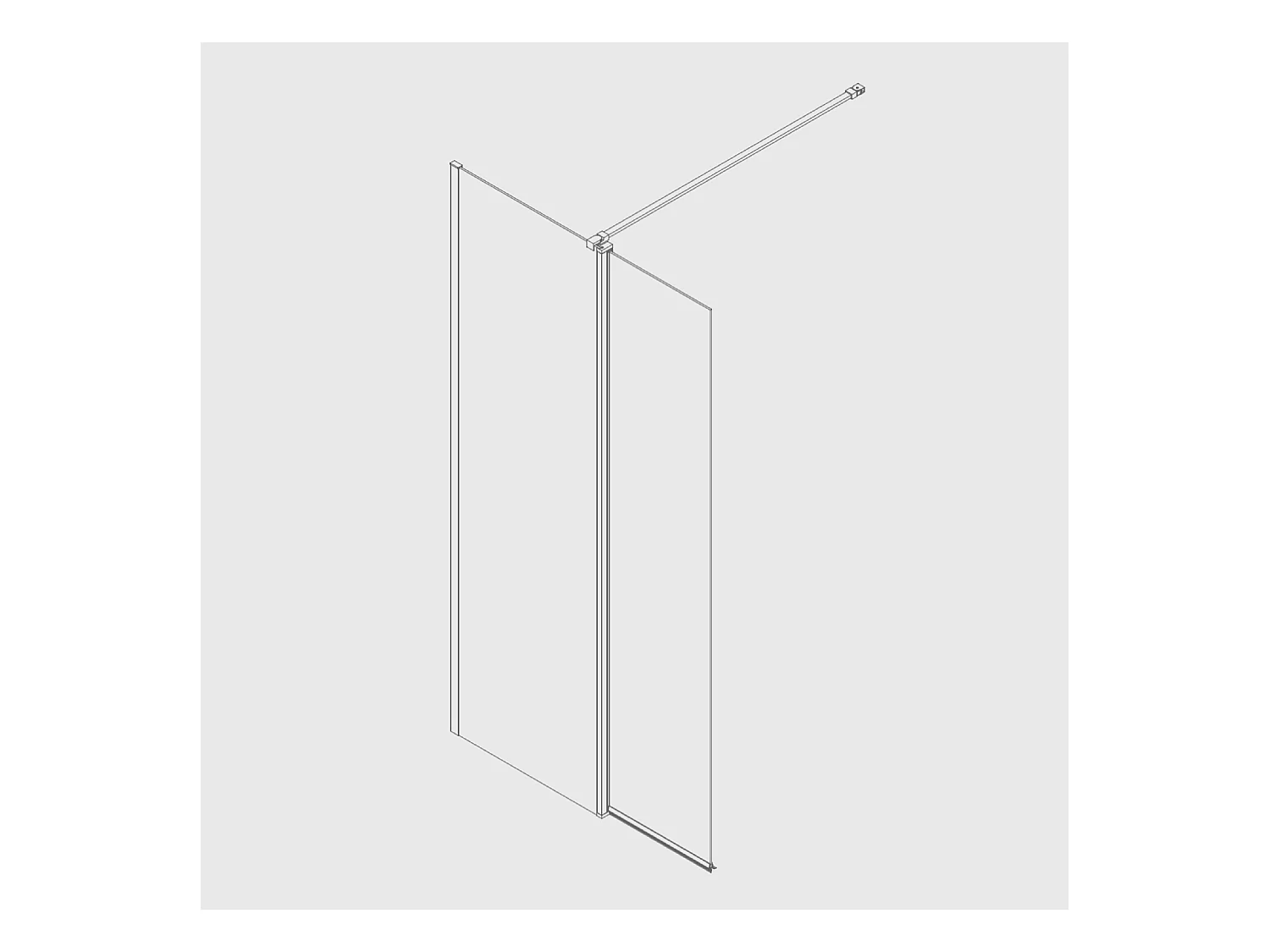 Panel fijo de ducha + Puerta abatible GIRO Cristal serigrafiado