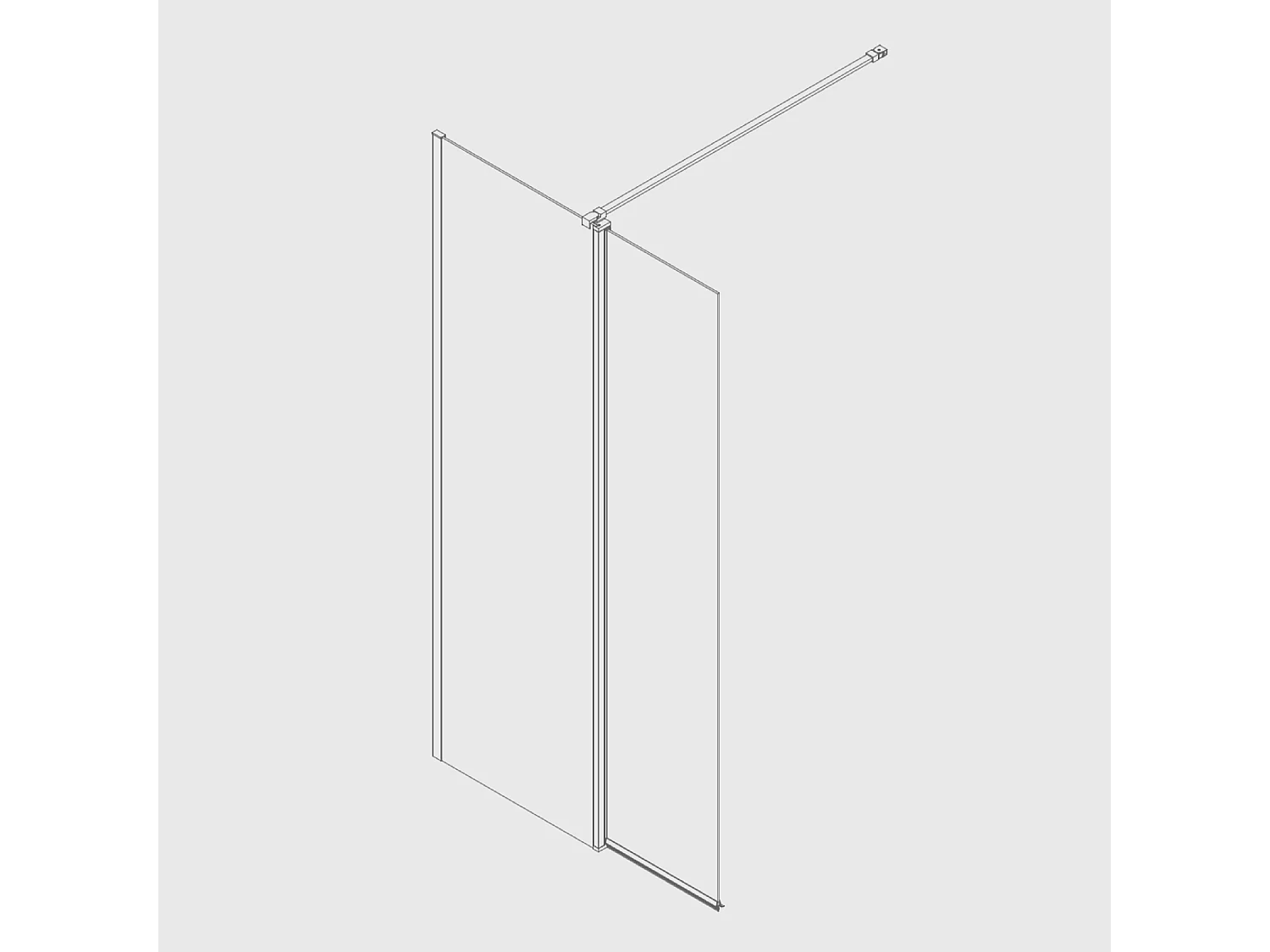 Panel fijo de ducha + Puerta abatible GIRO Cristal serigrafiado