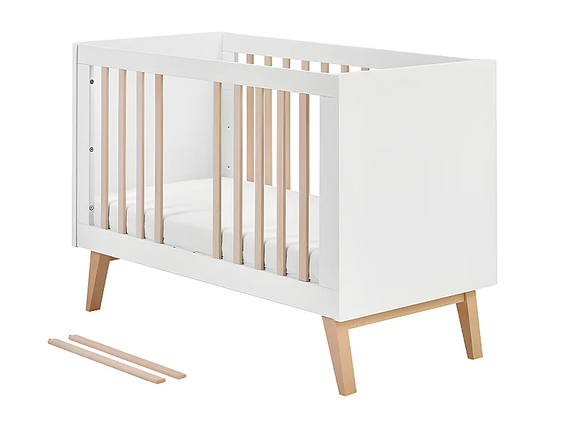 Lit évolutif 60x120 Swing - Blanc et bois