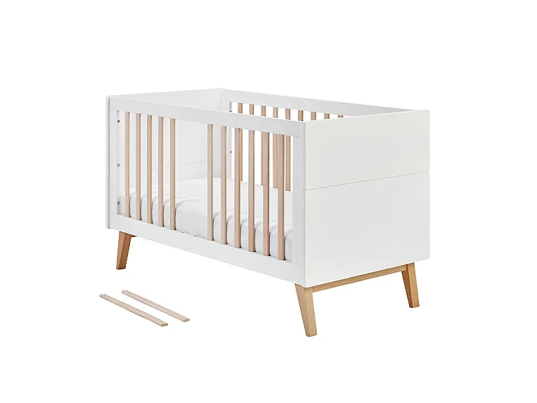Lit évolutif 70x140 Pinio Swing - Blanc et bois