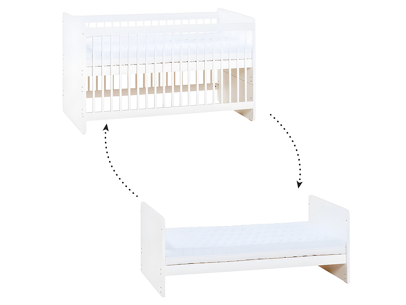 Berceau Co-sleeping évolutif Foppapedretti – Transformable En Box Jusqu'à 3 Ans – Blanc, Avec Côté Ouvrable