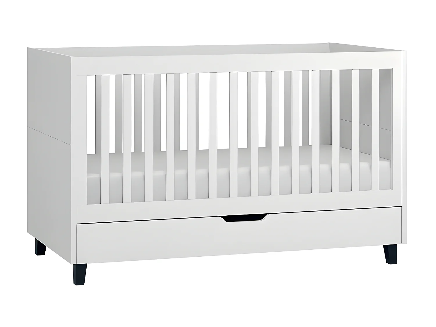 Lit bébé évolutif Simple Blanc