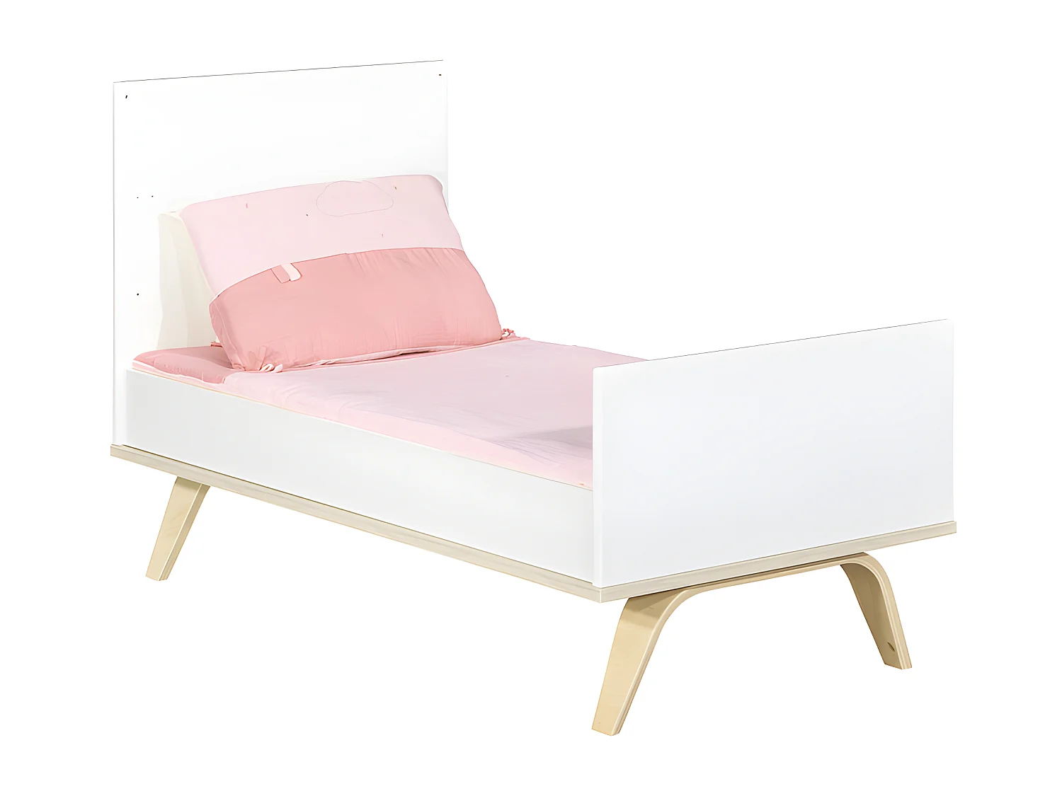 Lit bébé évolutif Serena Blanc et bois