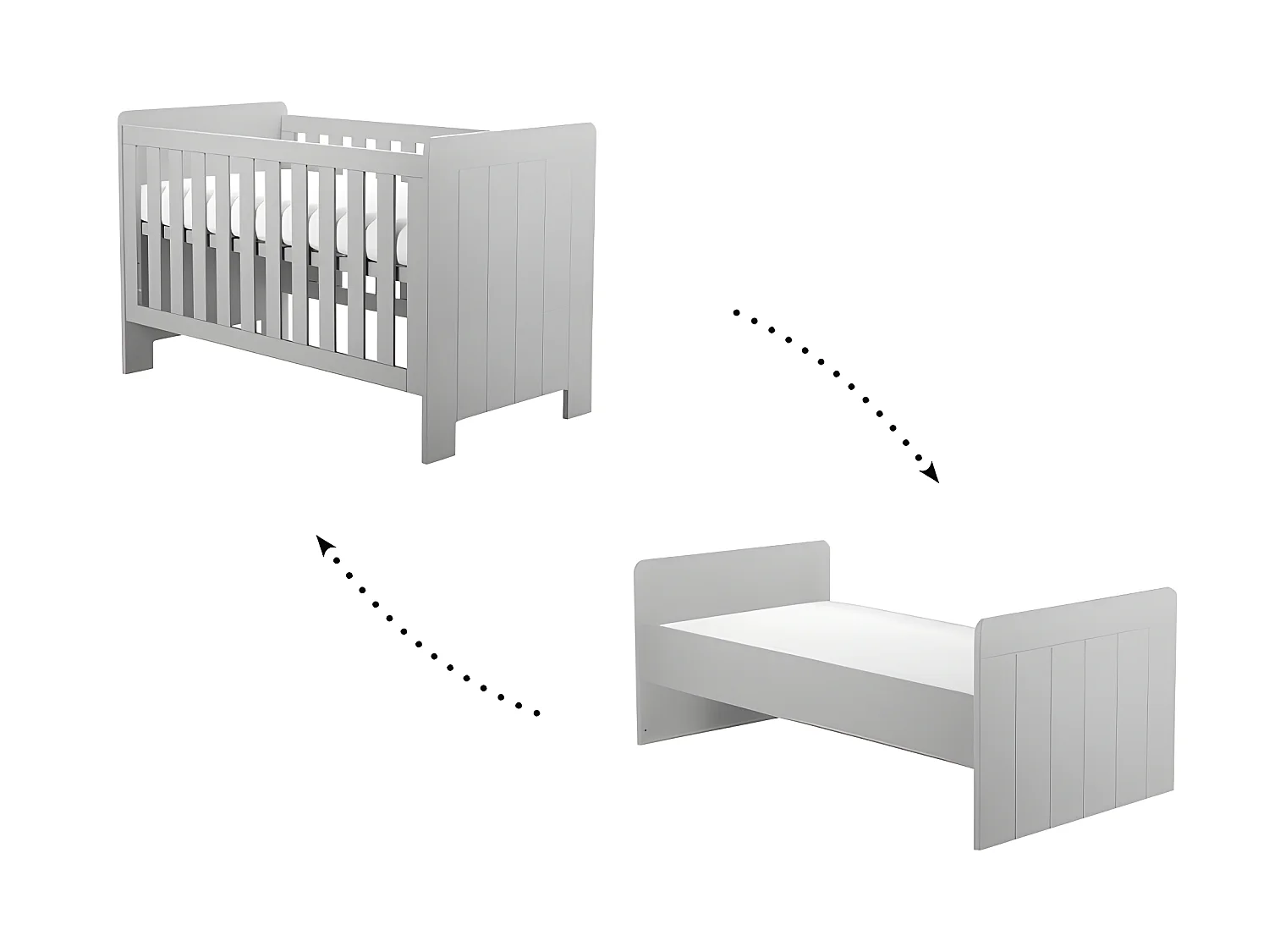 Lit bébé évolutif Calmo Gris