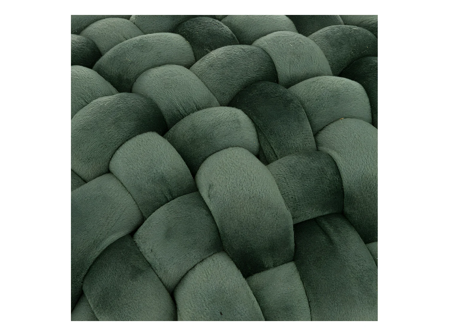 Tabouret pied en Bois et Assise Tricot Velours Vert Jade