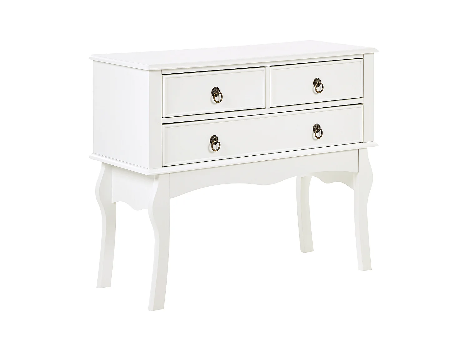 Konsolentisch weiß 91x75x35 cm mit 3 Schubladen edel rustikal Landhausstil Lamar