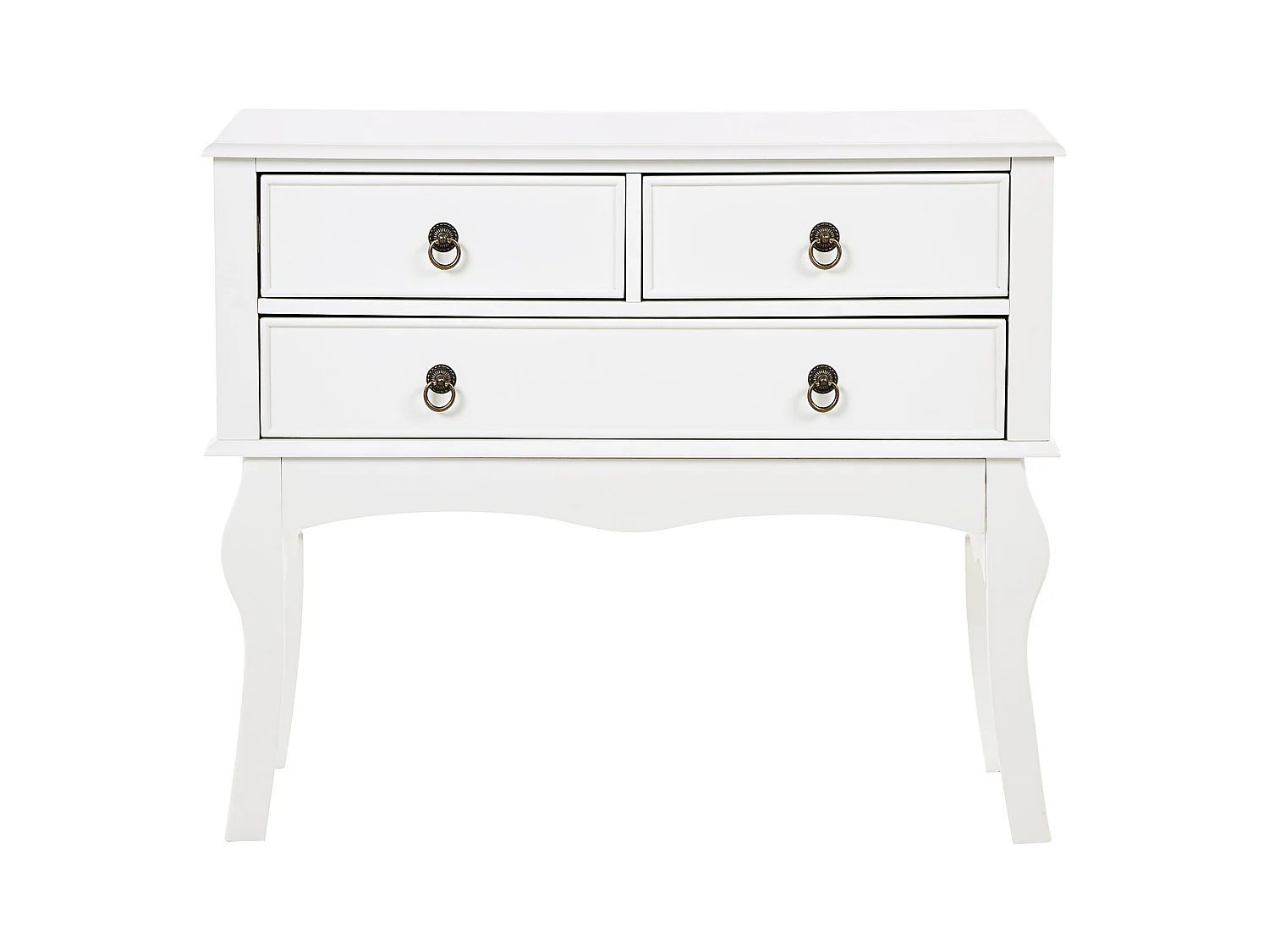 Konsolentisch weiß 91x75x35 cm mit 3 Schubladen edel rustikal Landhausstil Lamar