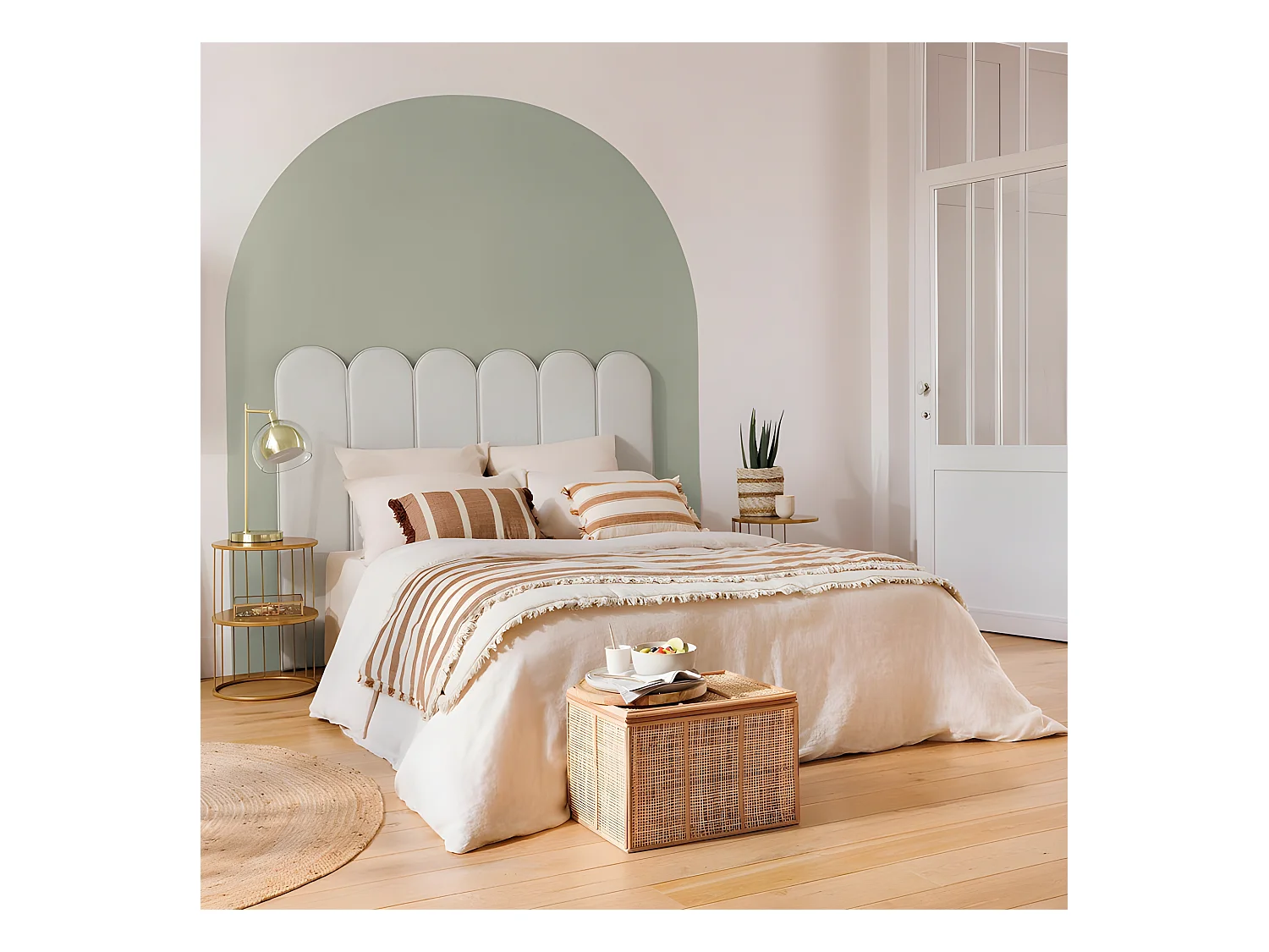 Lampe à poser en métal Doré et Verre H 48 cm