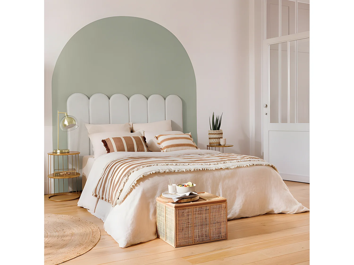 Lampe à poser en métal Doré et Verre H 48 cm