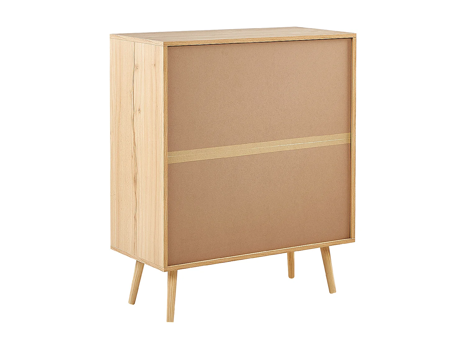 Kommode mit 4 Schubladen aus hellbraunem Rattan im Boho-Stil Perote