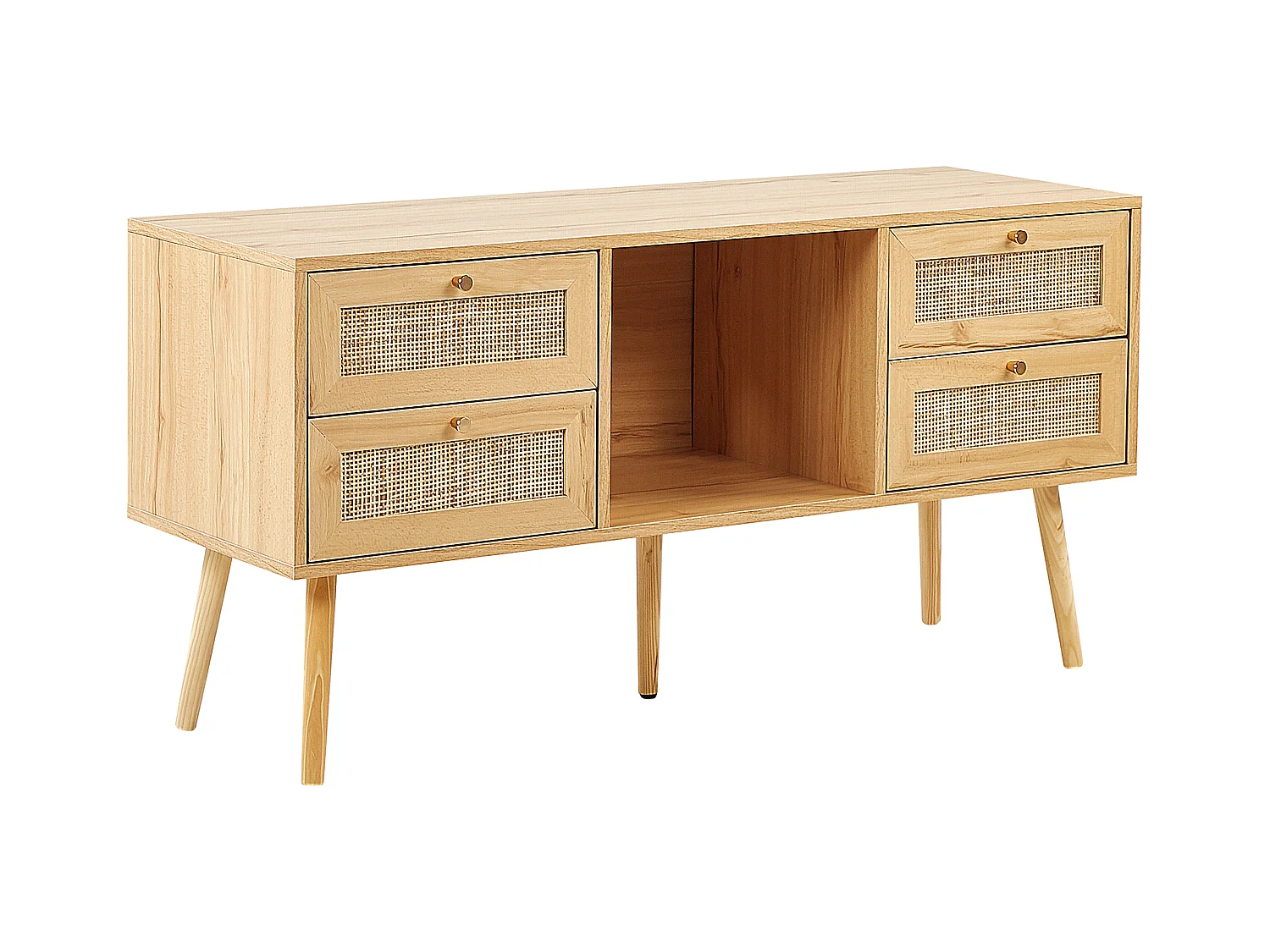 TV-Möbel PEROTE Rattan Hellbraun