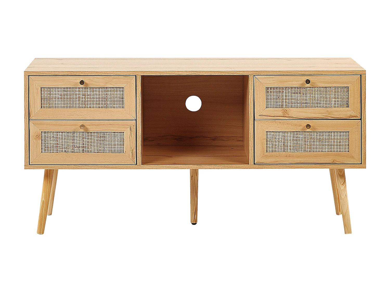 Meuble TV PEROTE Rotin Marron clair