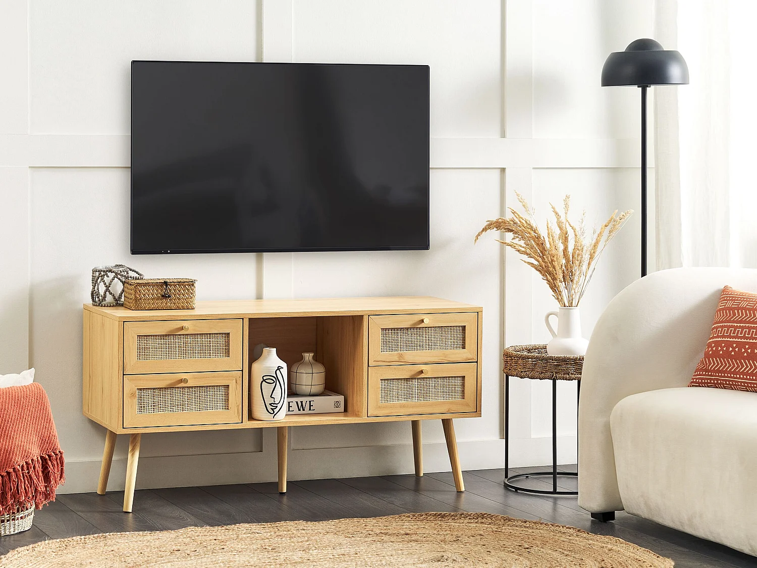 TV-meubel PEROTE Rotan Lichtbruin