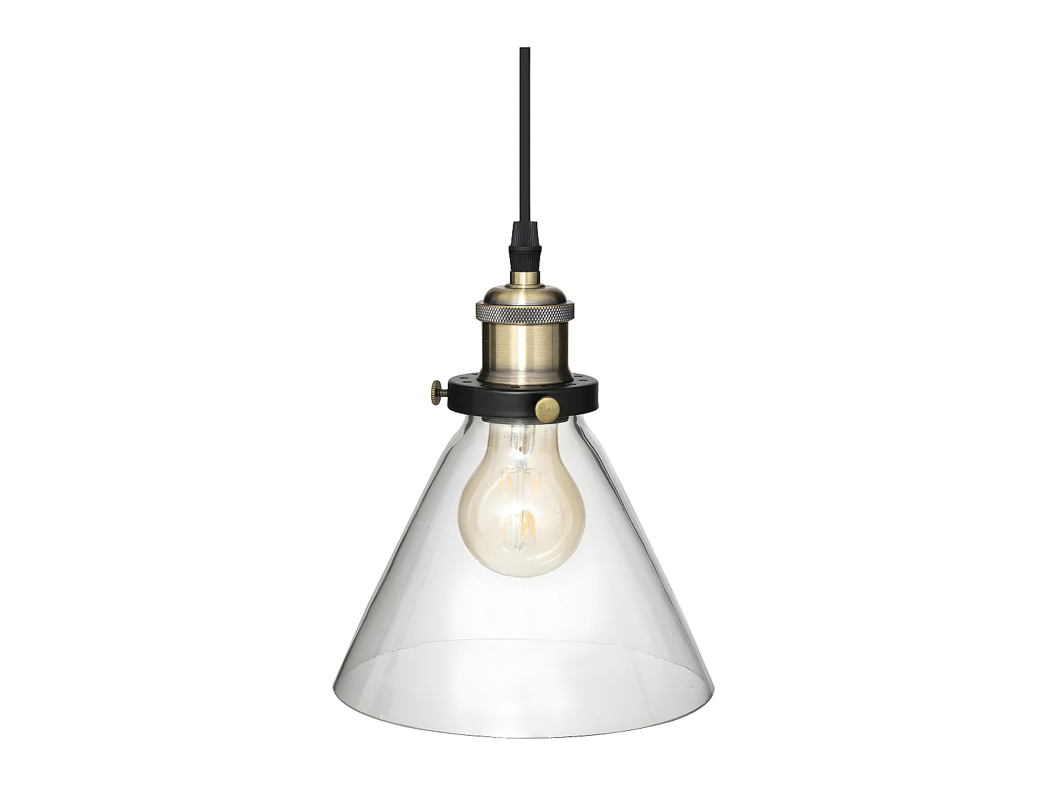 Luminaire Suspension 4 Lampes en métal et verre H 80 cm