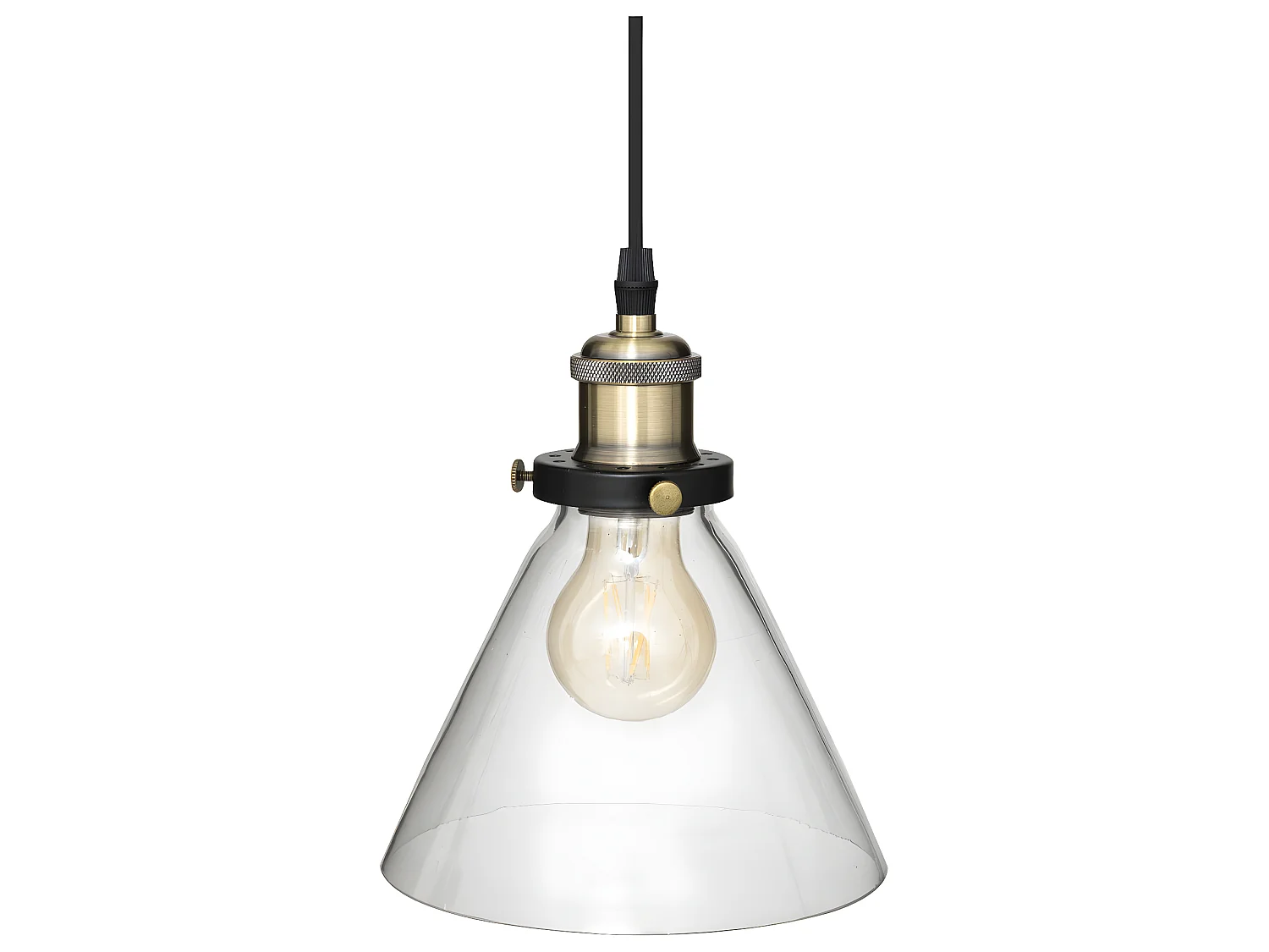 Luminaire Suspension 4 Lampes en métal et verre H 80 cm