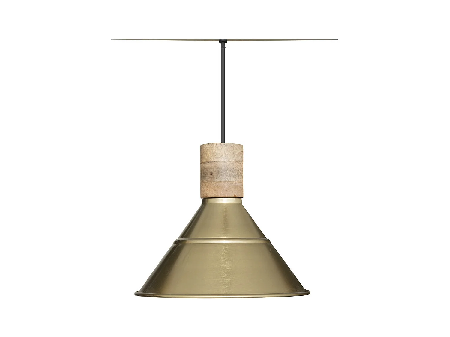 Luminaire Suspension 3 Lampes en métal doré L 80 cm