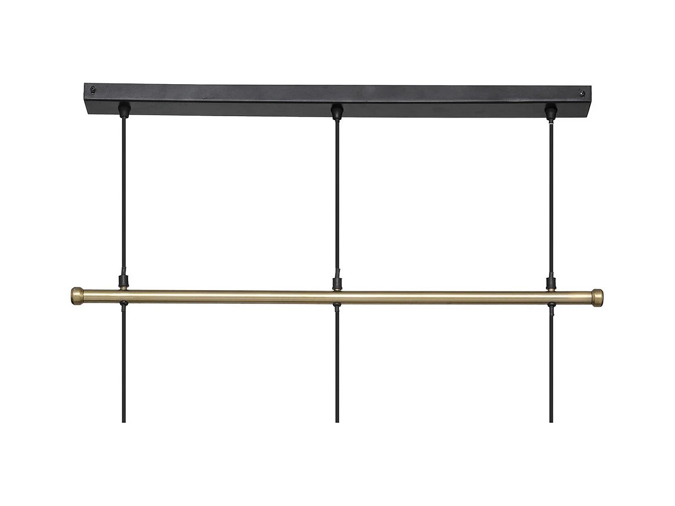 Luminaire Suspension 3 Lampes en métal doré L 80 cm