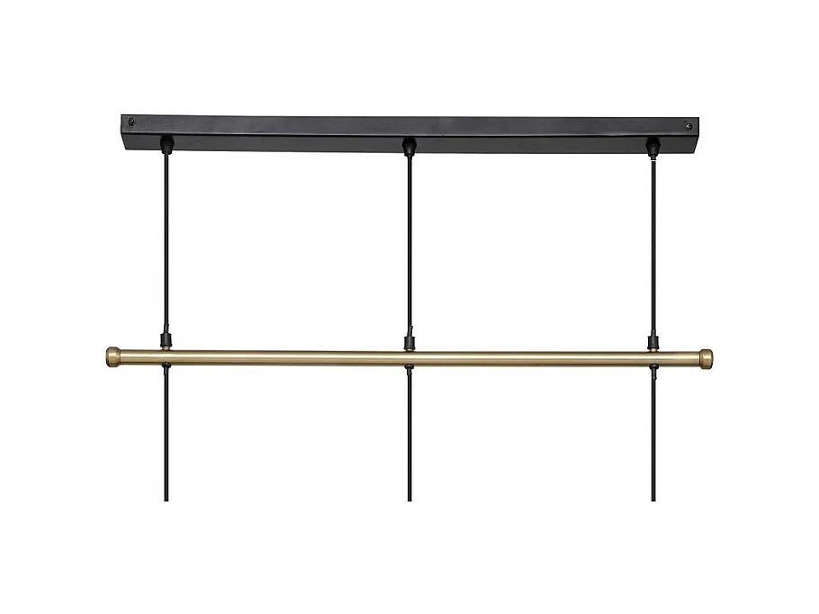 Luminaire Suspension 3 Lampes en métal doré L 80 cm