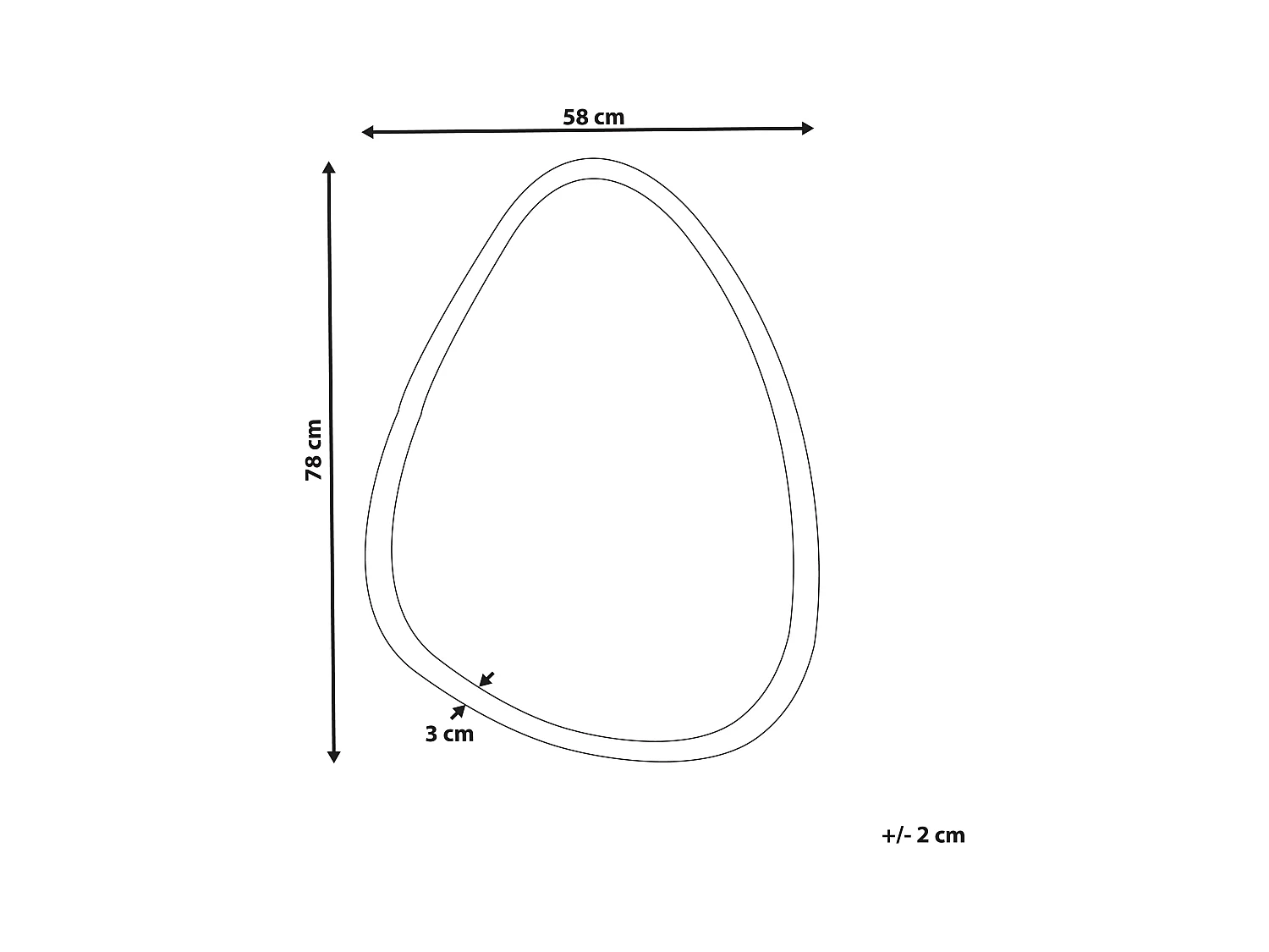 Espejo LED de baño BETHUNE 58 cm 78 cm Plateado