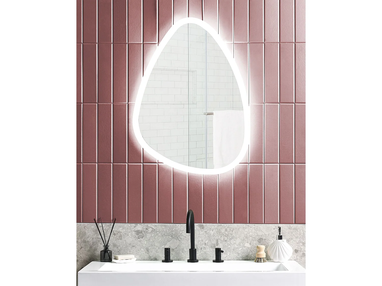 Modern LED Wandspiegel Badezimmer Schlafzimmer ø 78 cm Silber Bethune