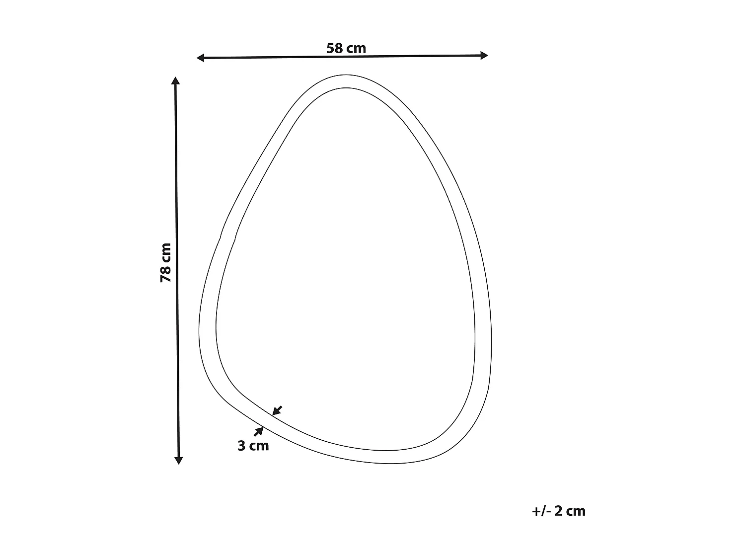 LED badkamerspiegel BETHUNE 58 cm 78 cm Zilver