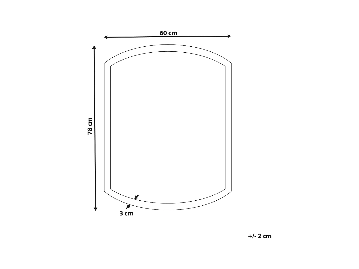 Miroir de salle de bain LED BEZIERS 60 cm 78 cm Argenté