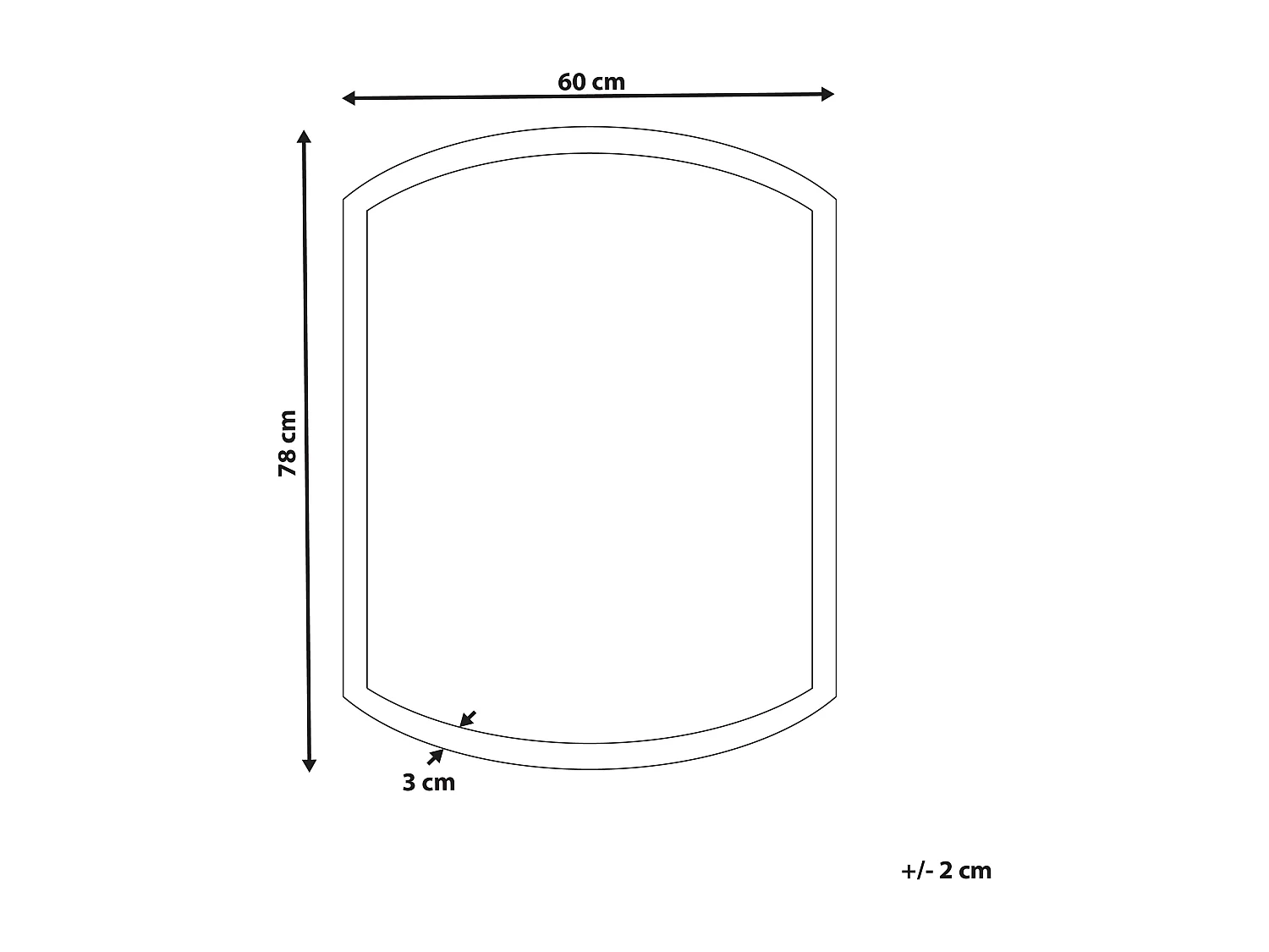 Miroir de salle de bain LED BEZIERS 60 cm 78 cm Argenté