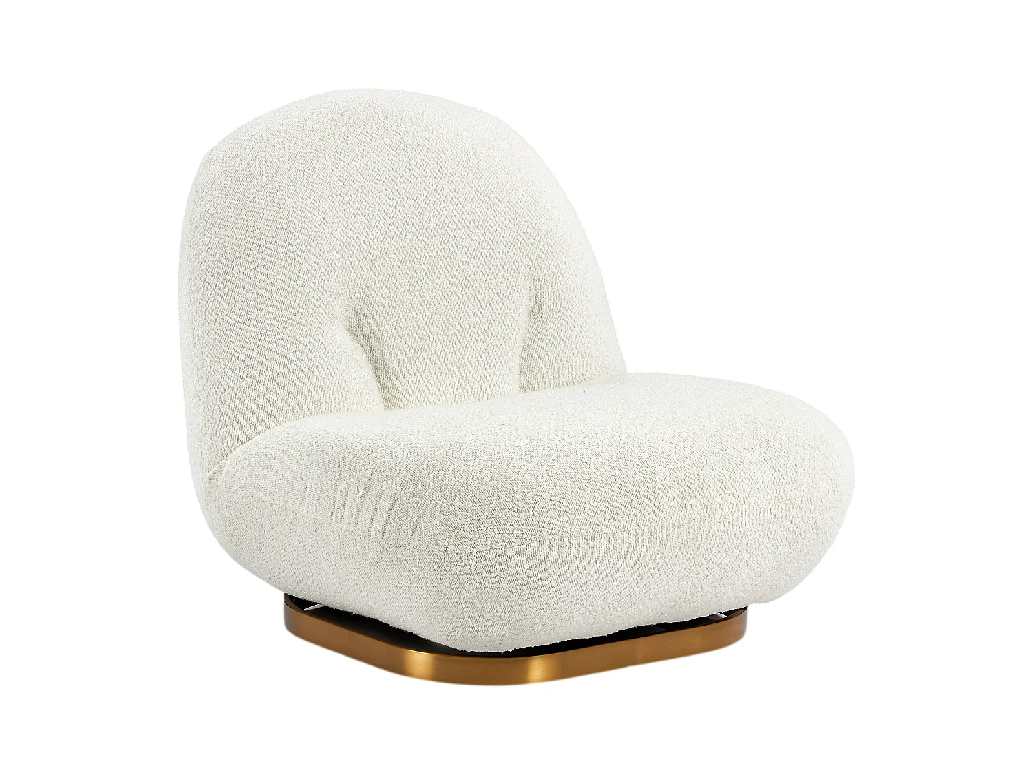 Poltrona girevole in Tessuto bouclette Bianco - LODOSA