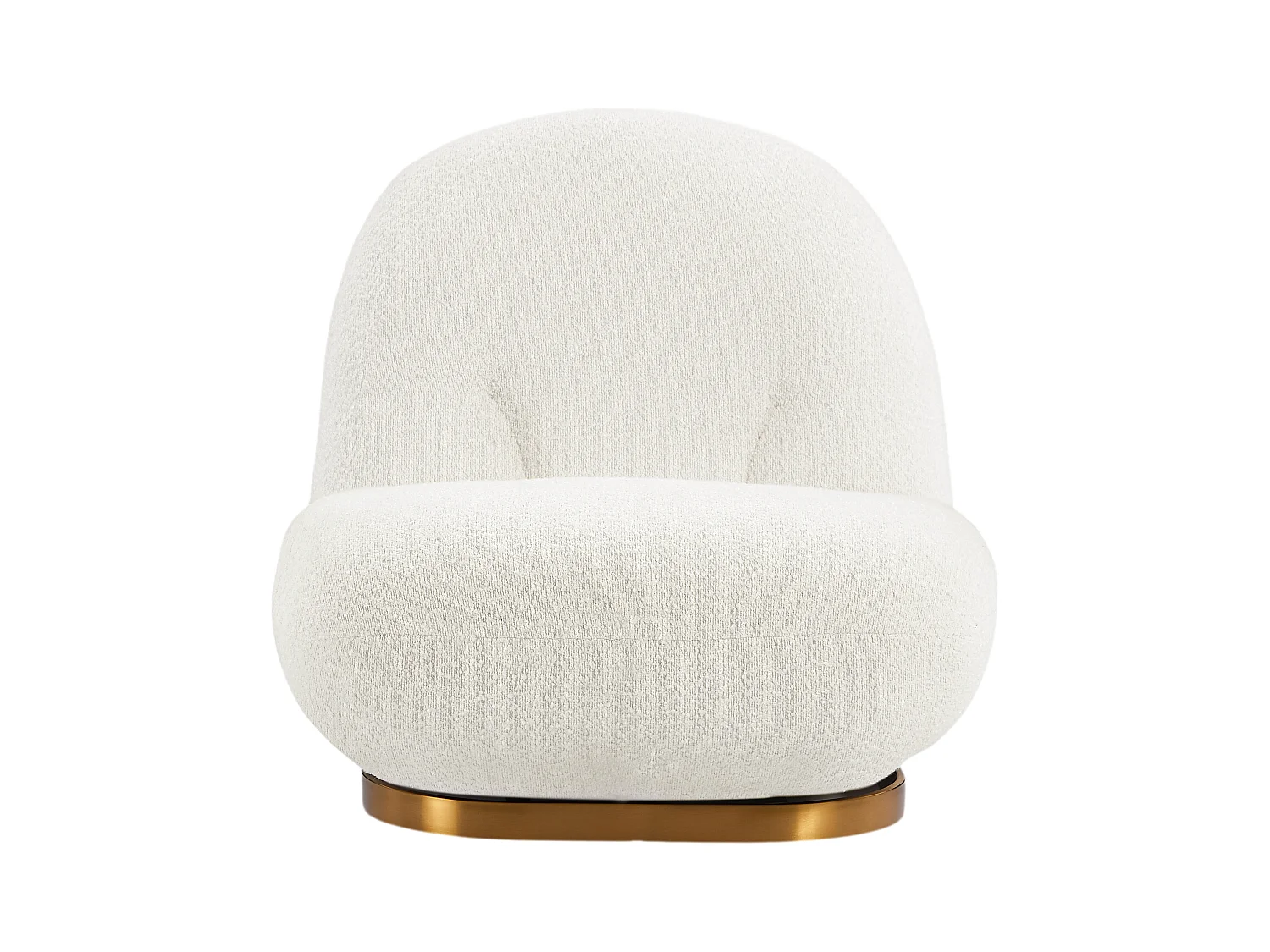 Sillón giratorio de tejido tela de rizo color blanco LODOSA